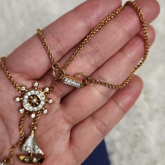 Swarovski Anchor Sailboat and Ship Wheel Necklace - Picture 14 of 16